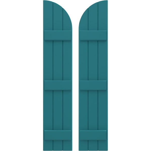 Ekena Millwork Americraft 3-Board (3 Batten) Wood Joined Board-n-Batten Shutters w/ Arch Top, ARW401BQ311X77ANH, PR ARW401BQ311X77ANH - main